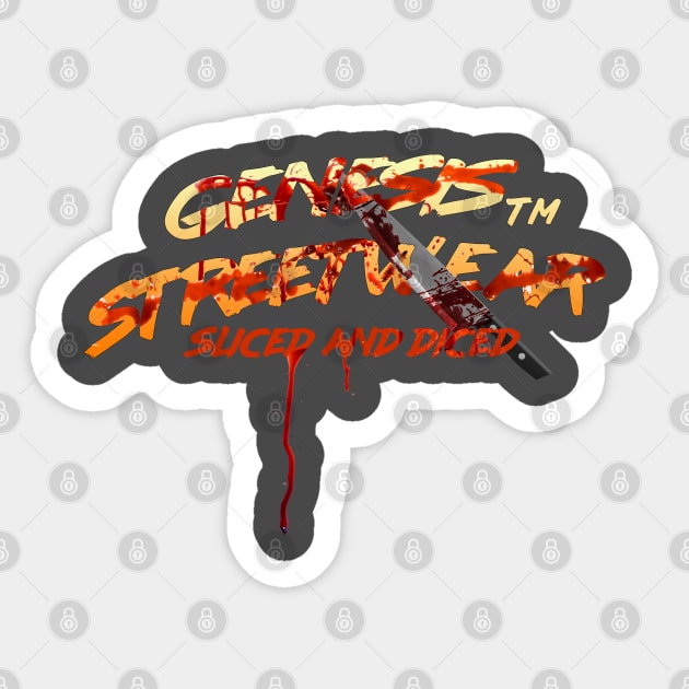 Genesis Streetwear - Sliced and Diced Sticker by retromegahero